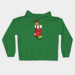 christmas socks reindeer t-shirt Kids Hoodie